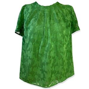 ⭐️ANN TAYLOR FACTORY Green Blouse with Gathered Neckline
